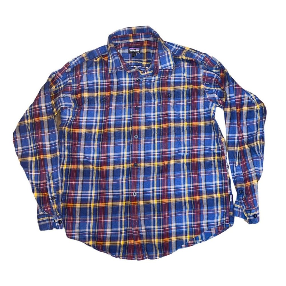 Patagonia Organic Cotton Plaid Button Up Long Sleeve Shirt Size L